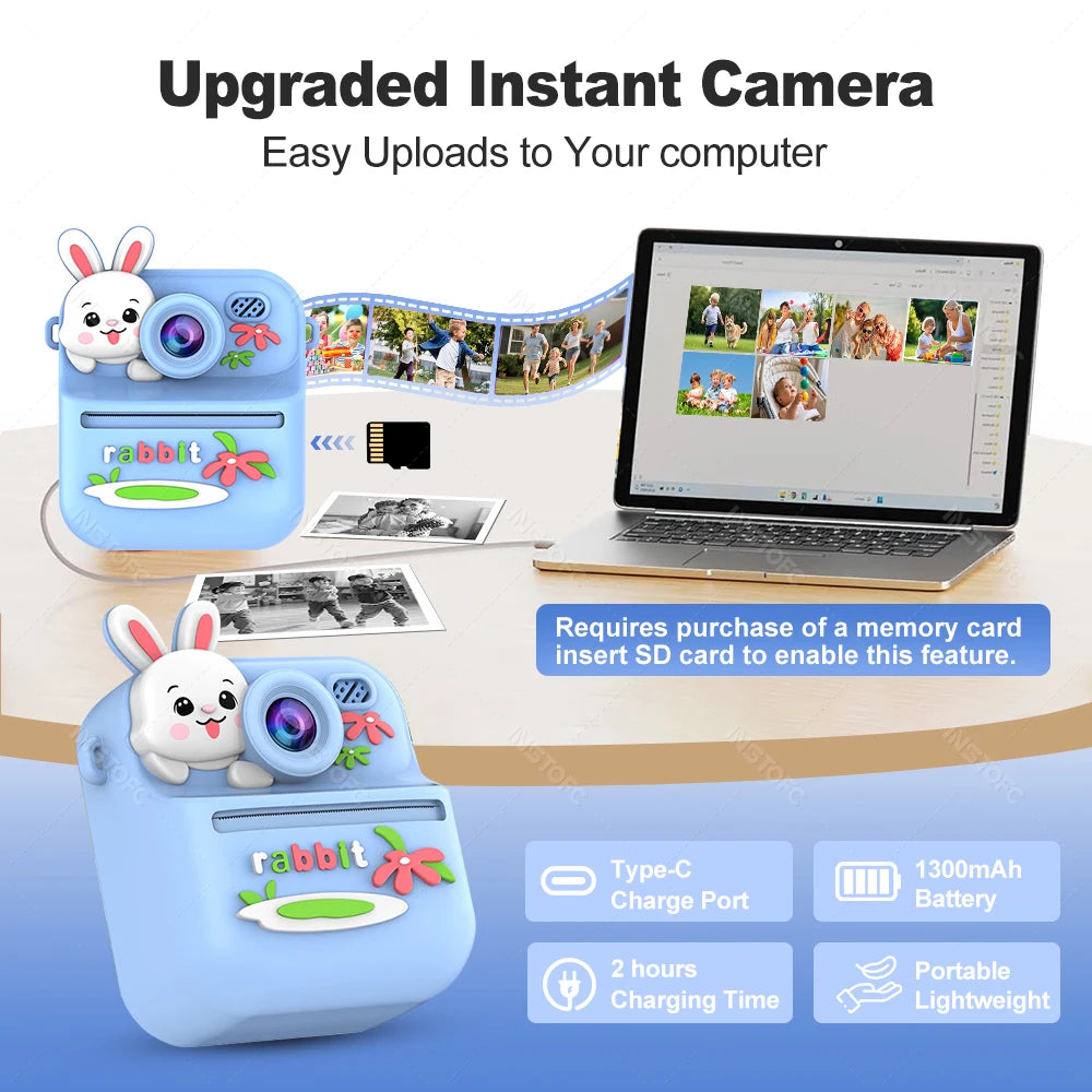 Kids Digital Camera with Thermal Printer – HD 1080P & 32GB Kids Digital Camera Nixie