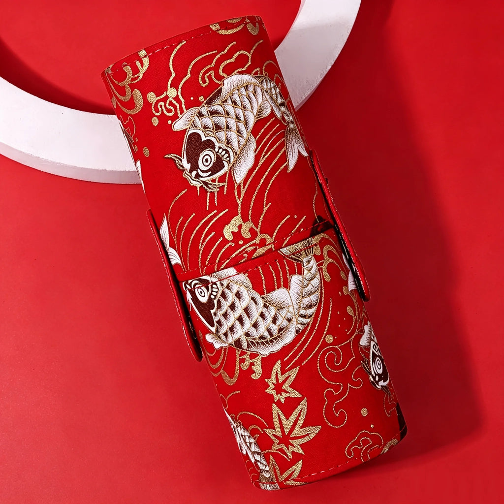 Koi Print Makeup Brush Holder – Portable Cylinder Organizer Makeup Brush Holder Nixie