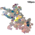 50/100Pcs Rainbow Holographic Acrylic Squares – DIY Decor Acrylic Craft Tiles Nixie 100pcs 2X2cm
