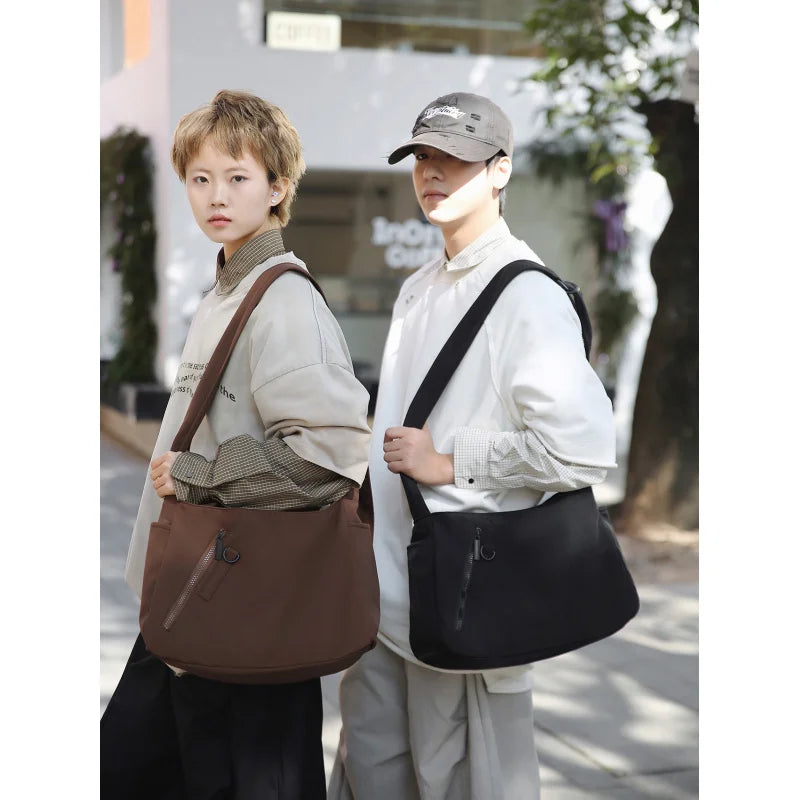Unisex Large Crossbody Bag – Wide Strap Nylon Messenger Bag Crossbody Messenger Bag Nixie