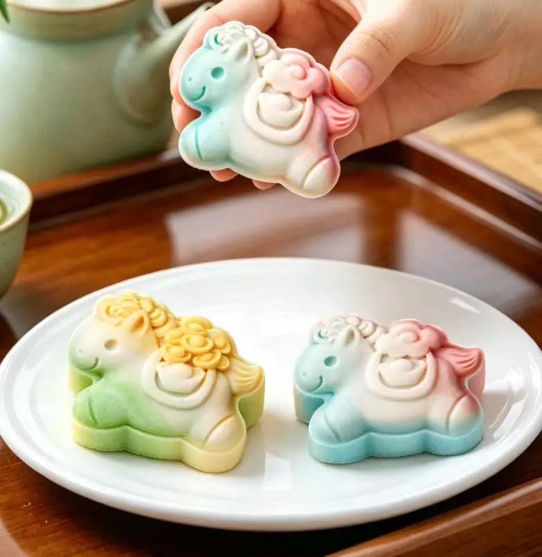 50g Horse Shape Mooncake Mold – Food-Grade ABS Baking Mould Pastry Baking Mold Nixie
