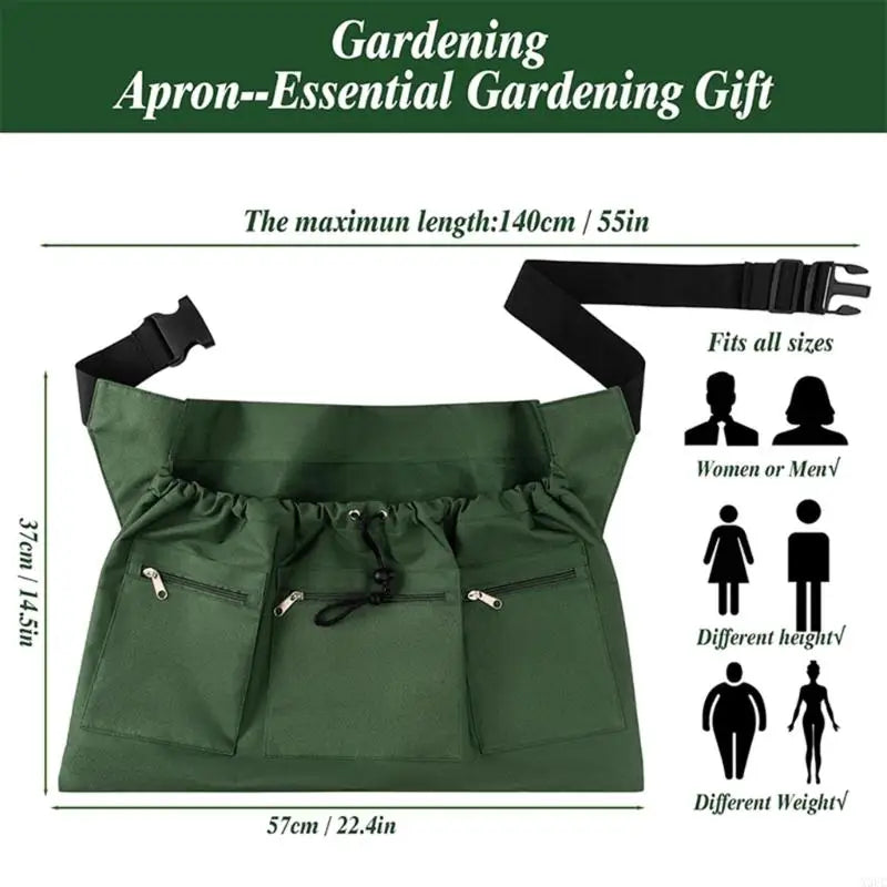 Adjustable Waist Gardening Apron & Harvesting Bag | Oxford Gardening Apron Nixie