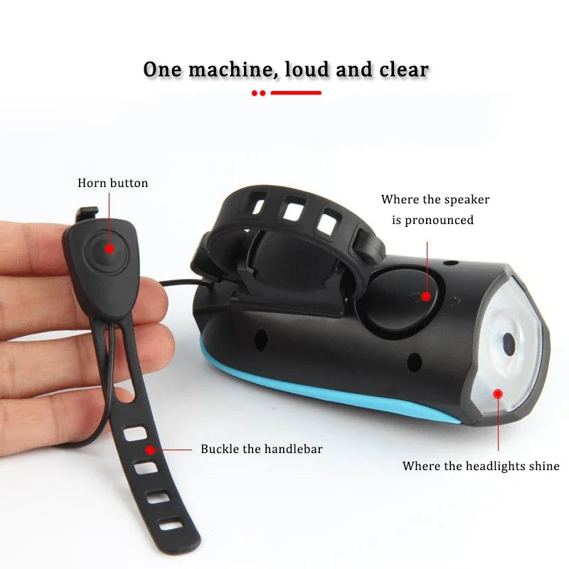 Bike Headlight & Electric Horn – USB Rechargeable, 250 Lumens Bike Light & Horn Nixie