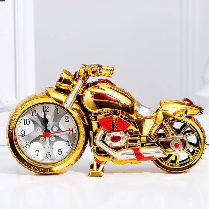 Vintage Motorcycle Alarm Clock – Retro Desktop Decoration
