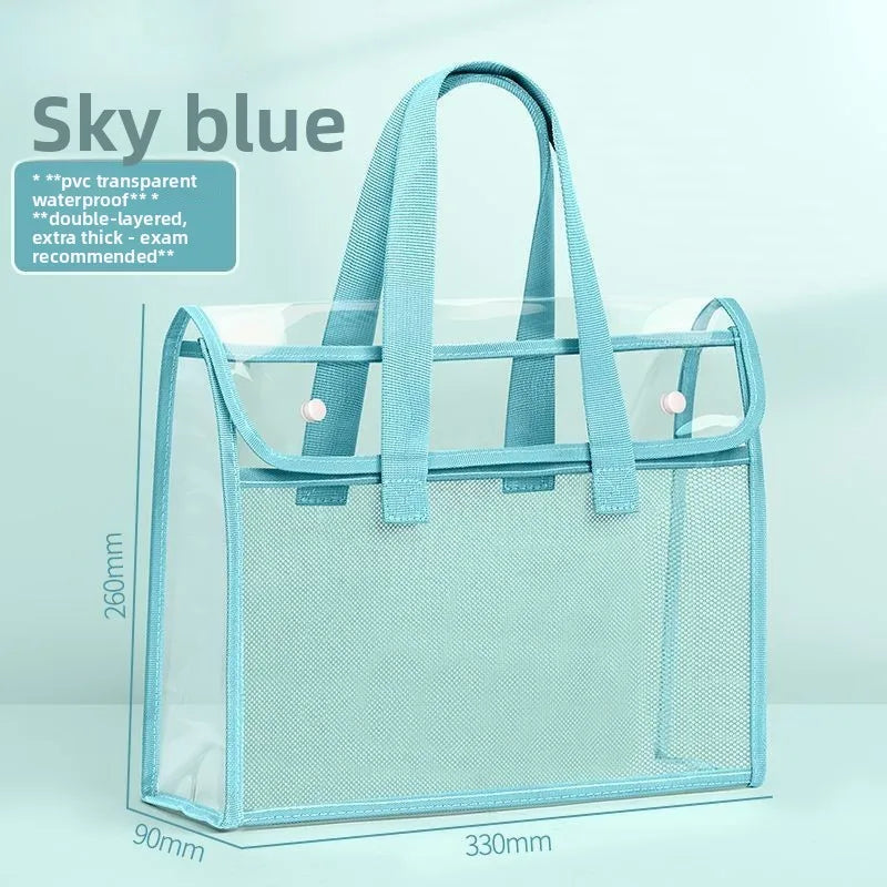Large Waterproof Transparent Expandable PVC File Storage Bag