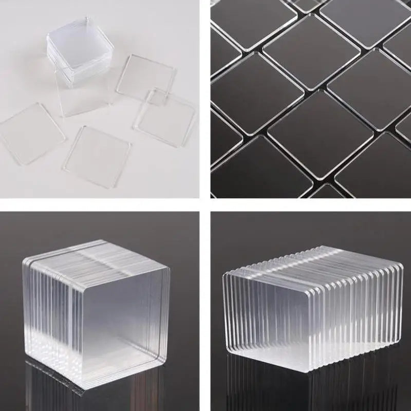 5-Set DIY Clear Acrylic Refrigerator Magnets – Square & Round DIY Magnet Kit Nixie