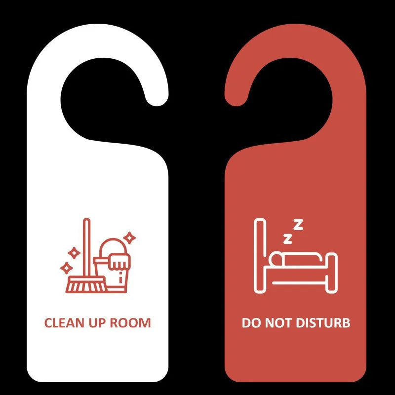 Double-Sided Do Not Disturb Door Sign – Red PVC Hanger Door Hanger Sign Nixie Red
