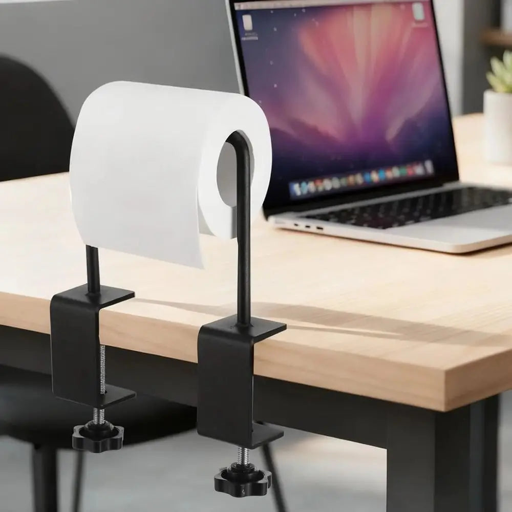 Metal Paper Roll Holder Adjustable Table Clamp Mount