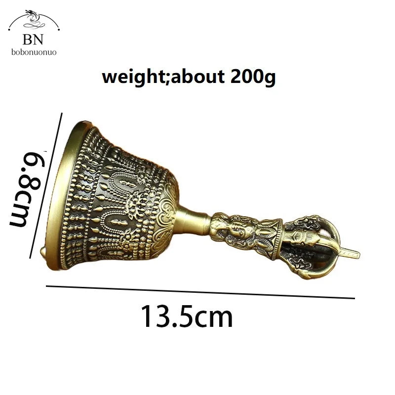 Tibetan Brass Vajra Bell & Dorje Set – Buddhist Meditation Chime Meditation Bell Set Nixie Tibetan Bell