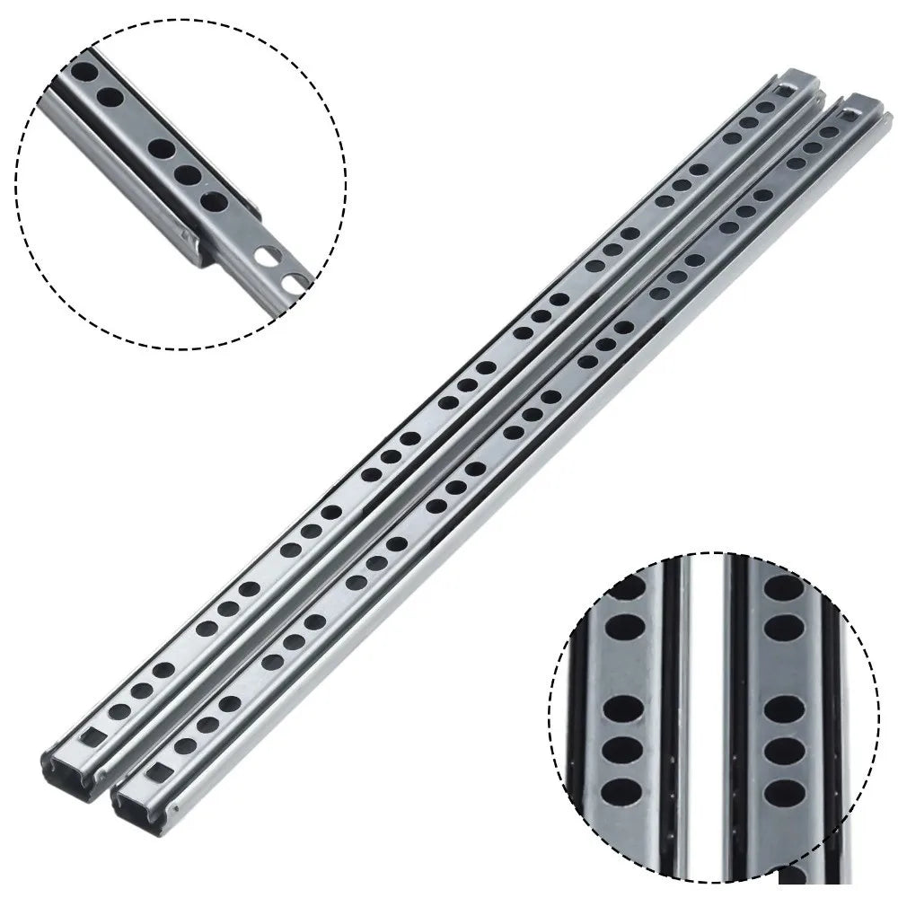 2PCS Full Extension Ball Bearing Drawer Slides 17mm Wide Drawer Slides Nixie