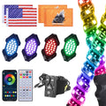 KEMIMOTO UTV ATV LED Whip Light & 4-PC Rock Lights | App & Remote UTV ATV LED Light Kit Nixie WHITE