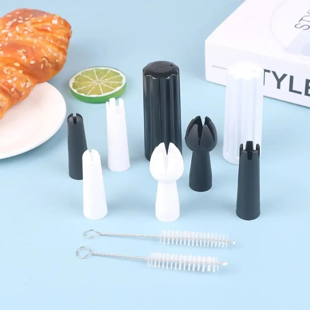 5-Piece Whipped Cream Piping Tips Set – Cake Decorating Nozzles Cake Decorating Tips Nixie