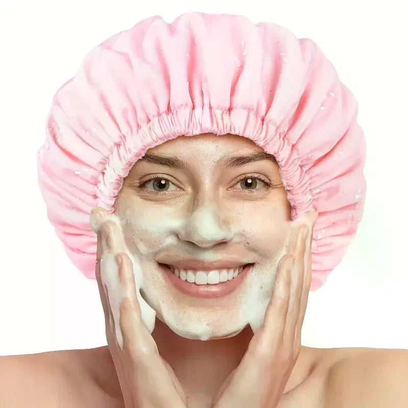 3-in-1 Waterproof Shower Cap – Absorbent Dry Hair Bath Cap Shower Cap Nixie