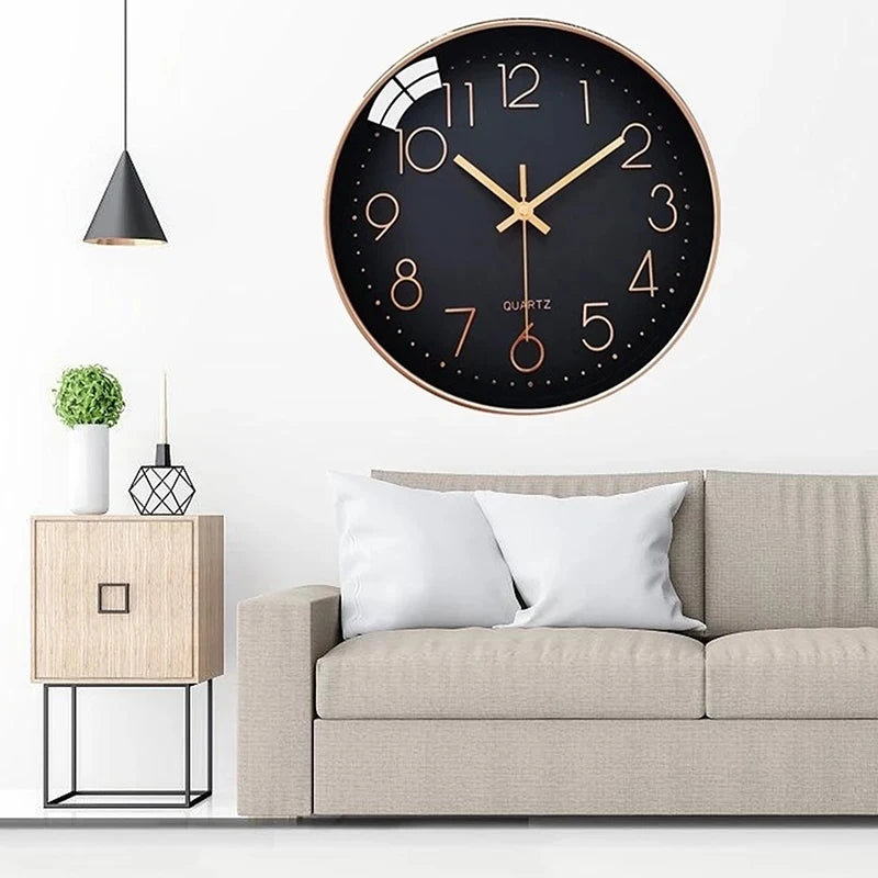 12-Inch Nordic Silent Wall Clock | Modern Minimalist Design Silent Wall Clock Nixie