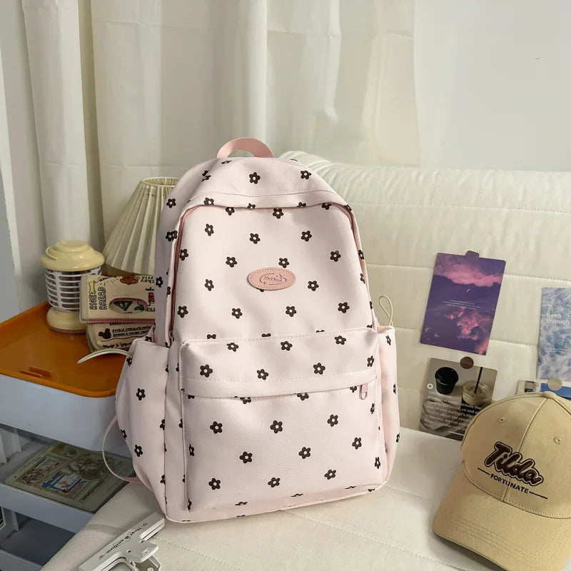 Nixie Floral Nylon Backpack for Teen Girls – School Campus Bag Girls School Backpack Nixie