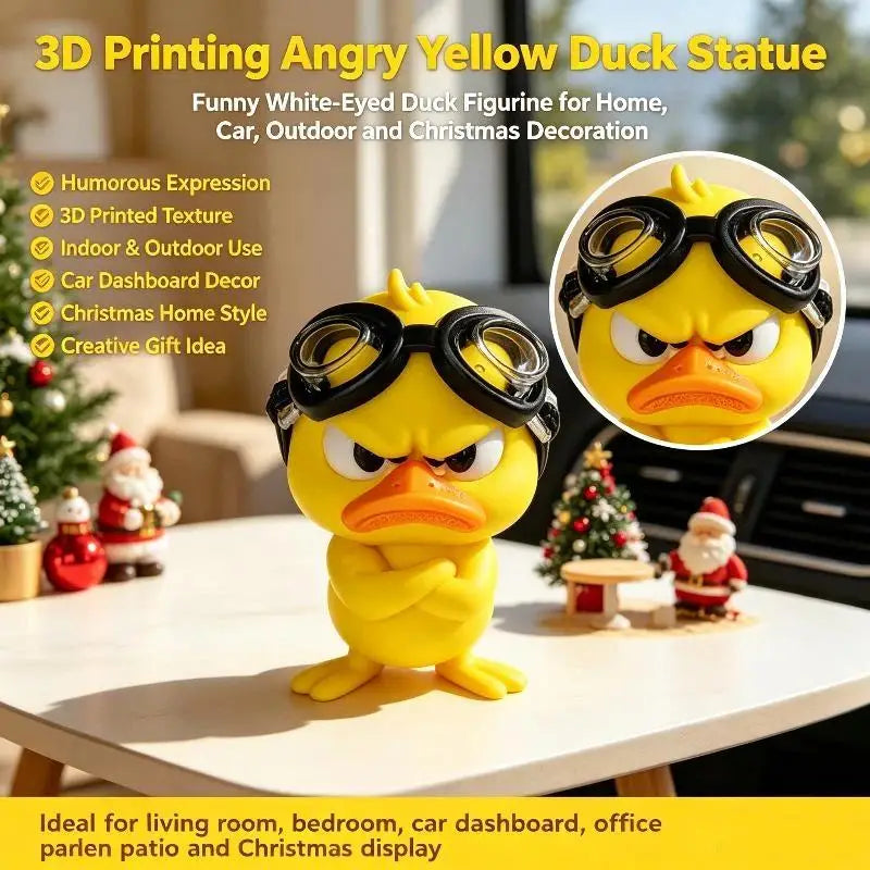 Funny Yellow Duck Statue – 3D Printed Resin Home & Car Decor Novelty Figurine Nixie Default Title