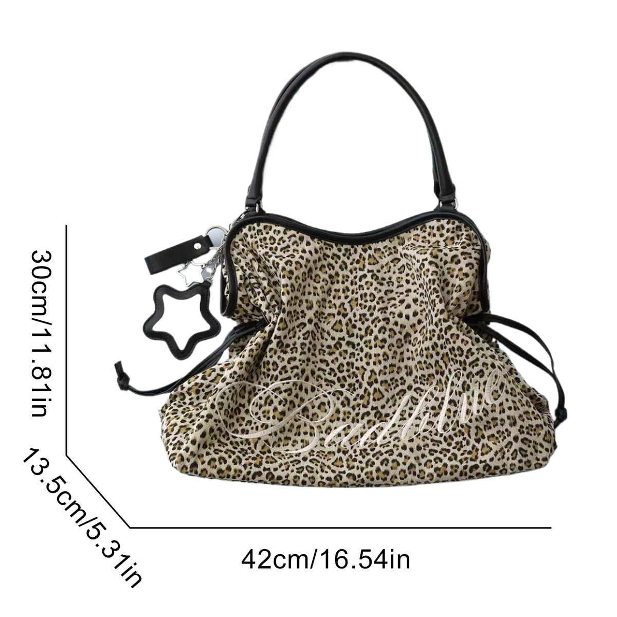Y2K Leopard Print Tote Bag Large Capacity Women's Shoulder Bag Women's Tote Bag Nixie
