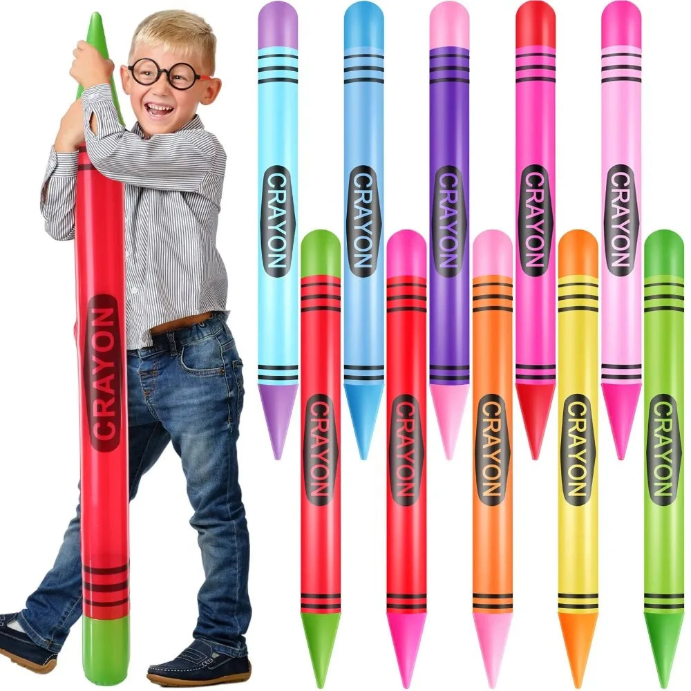 Giant Inflatable Neon Crayon Party Prop – 105cm PVC Decoration