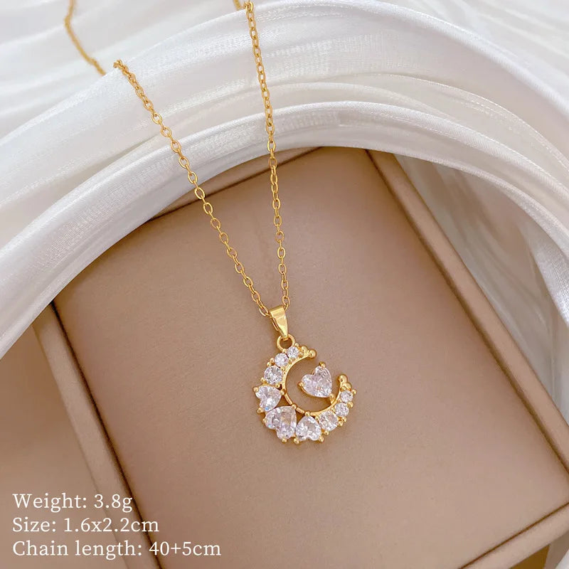 Women's Gold Heart Pendant Necklace – Copper & Stainless Steel Pendant Necklace Nixie