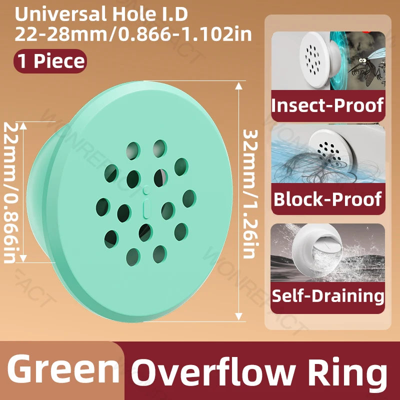 Silicone Overflow Ring Cover for Bathroom Sink & Washbasin Bathroom Sink Accessory Nixie green