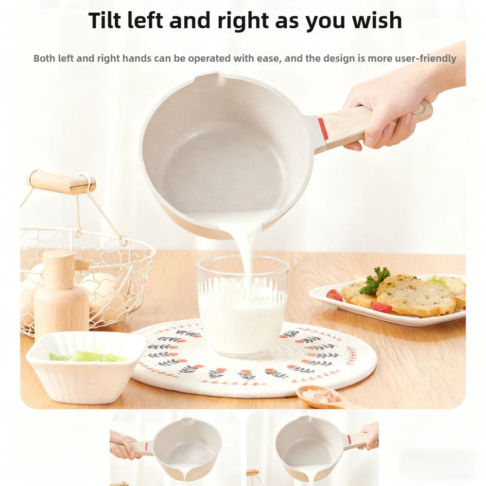 FEB.WIND Nonstick Milk Pot with Lid – Die Cast Soup & Baby Pan Nonstick Milk Pot Nixie