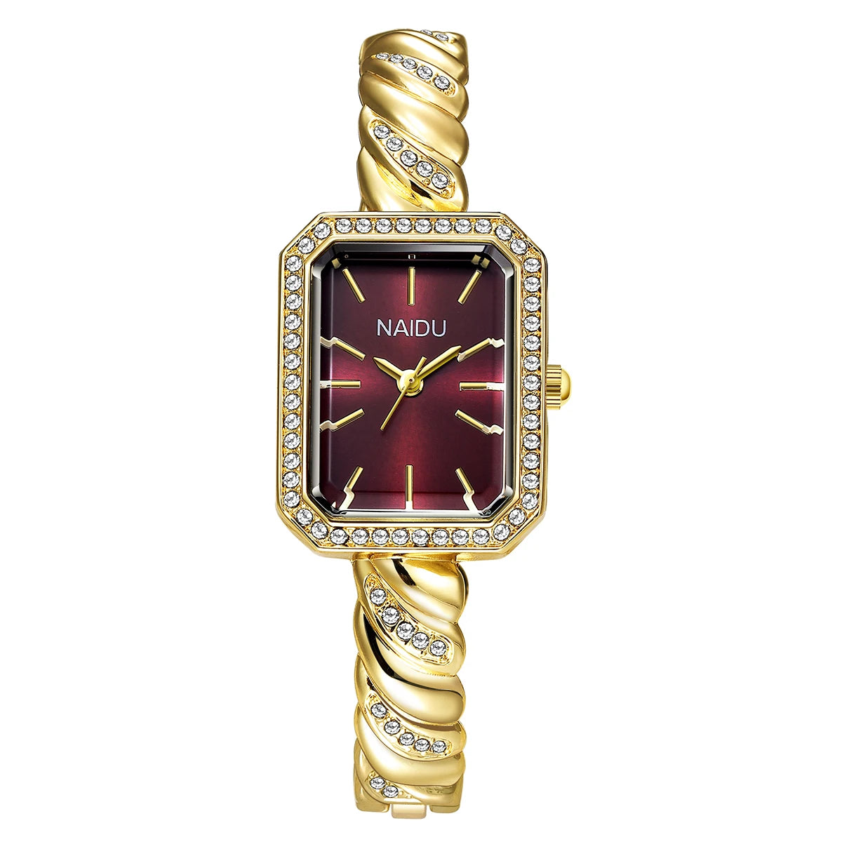 Casual Luxury Bracelet Watch – Quartz, Alloy, Numberless Dial Bracelet Watch Nixie Red