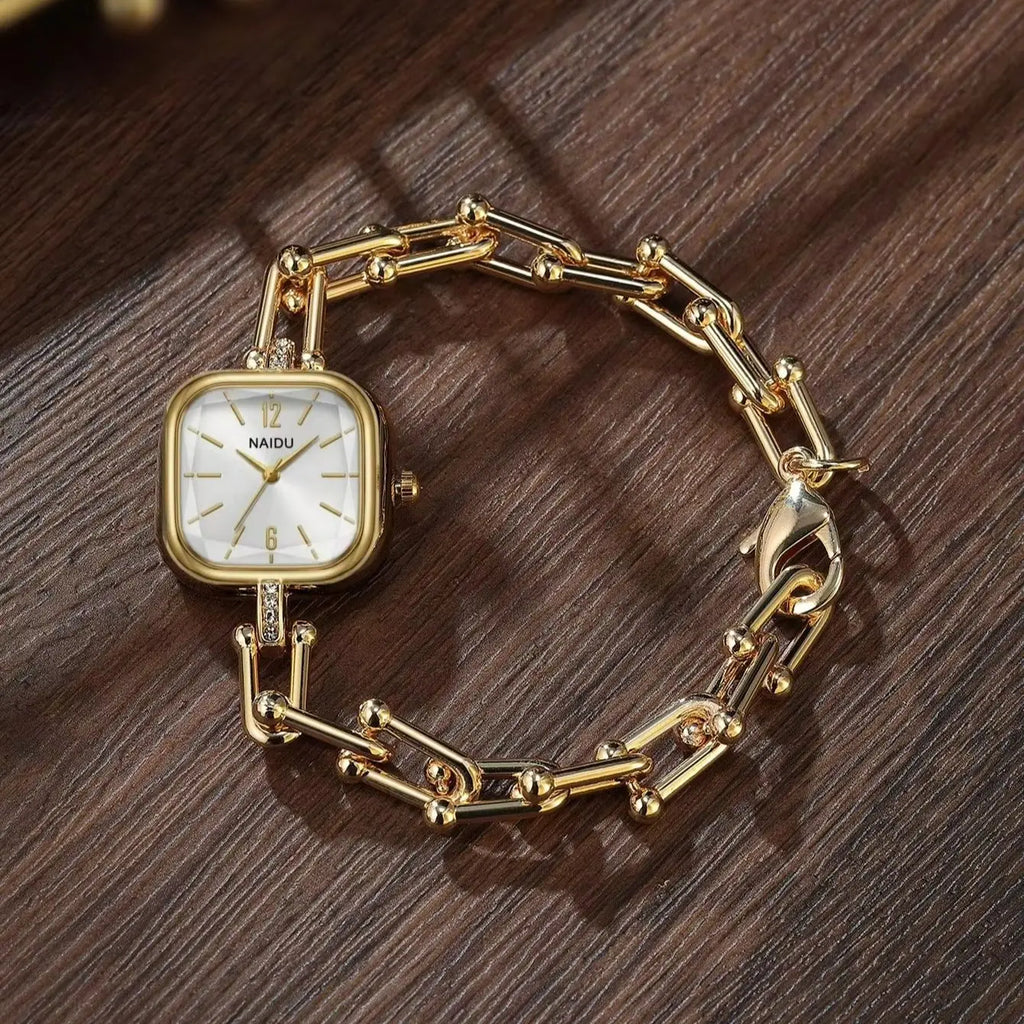 Gold Bohemian Retro Women's Quartz Watch – Roman Numeral Women's Fashion Watch Nixie