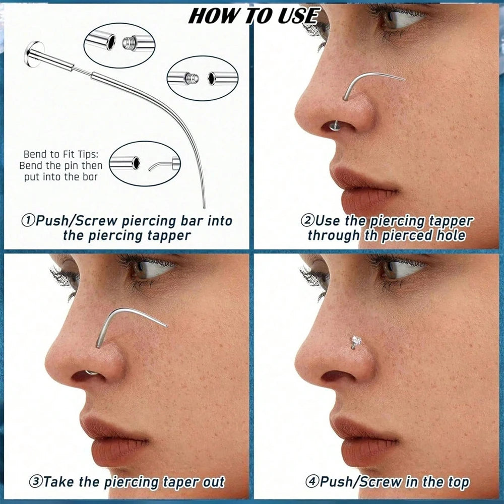 Stainless Steel Piercing Ball Grabber Tool Kit – Lip, Nose & Ear Piercing Tool Kit Nixie
