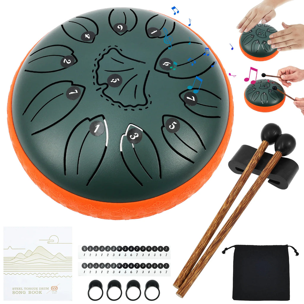 Steel Tongue Drum 11-Key Portable Hand Pan – Yoga & Meditation Hand Pan Drum Nixie