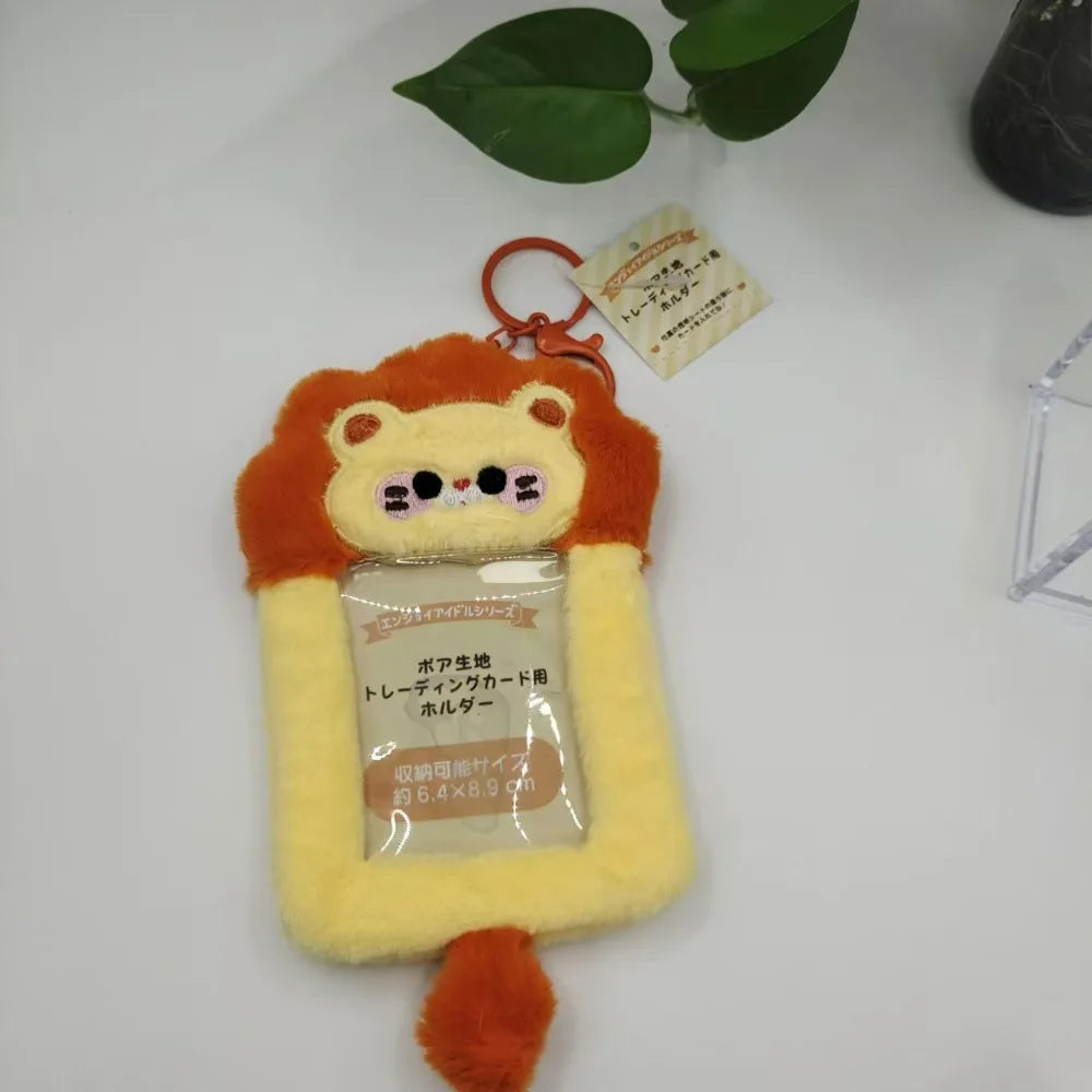 Cartoon Plush Photocard Holder with Keychain – Kpop Sleeve Photocard Holder Nixie