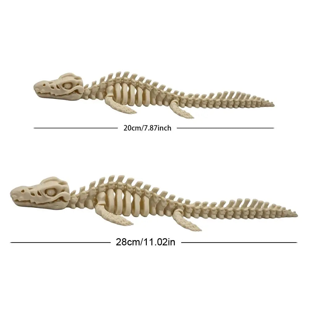3D Printed Mosasaurus Skeleton Model – Movable Joints 20–28cm