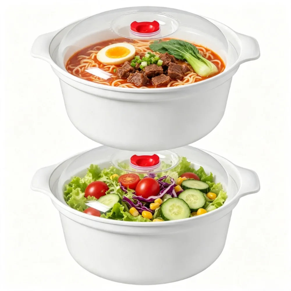 4-Pack BPA-Free Microwave Safe Round Food Storage Bowls with Lids Food Storage Containers Nixie 4Pcs (2lids 2bowls)