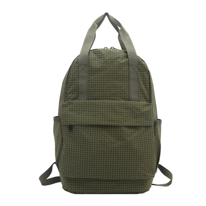 Waterproof Nylon Plaid Foldable Backpack | Lightweight Travel Bag Foldable Travel Backpack Nixie