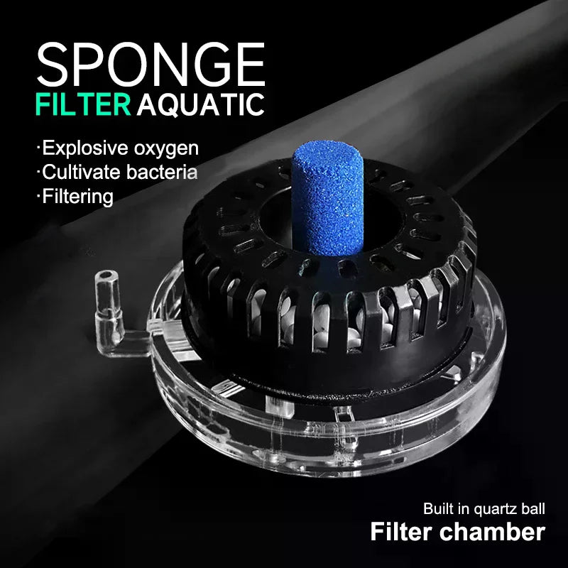 Aquarium Bio-Sponge Filter with Media Ball & Air Pump Option Aquarium Sponge Filter Nixie