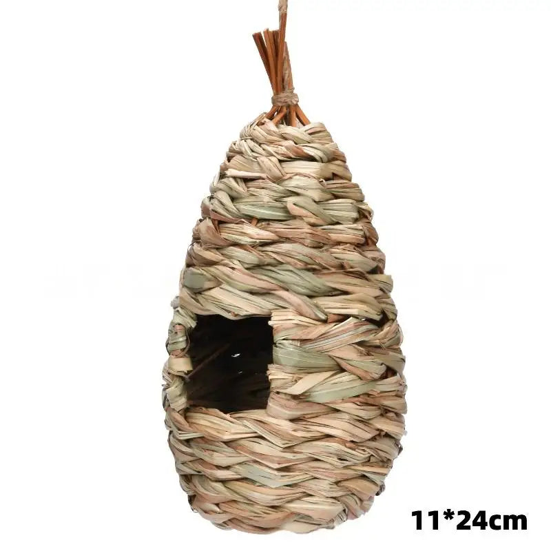 Natural Grass Woven Bird Hut – Outdoor Nesting Shelter Bird Nesting Hut Nixie A1