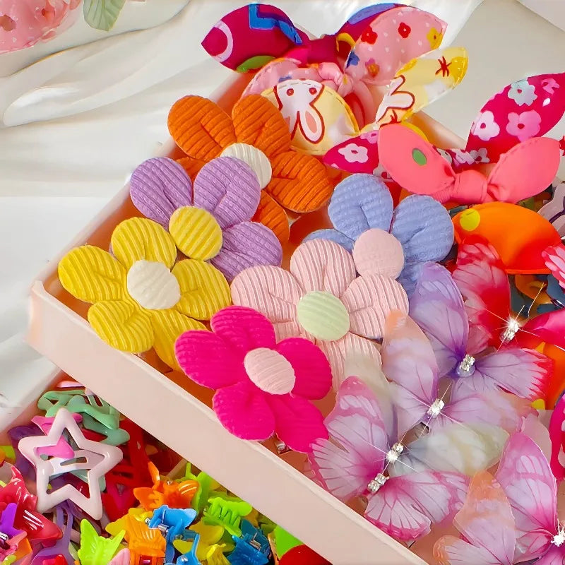 576pcs Girls Hair Accessories – Butterfly Clips & Elastic Bands Hair Accessories Set Nixie