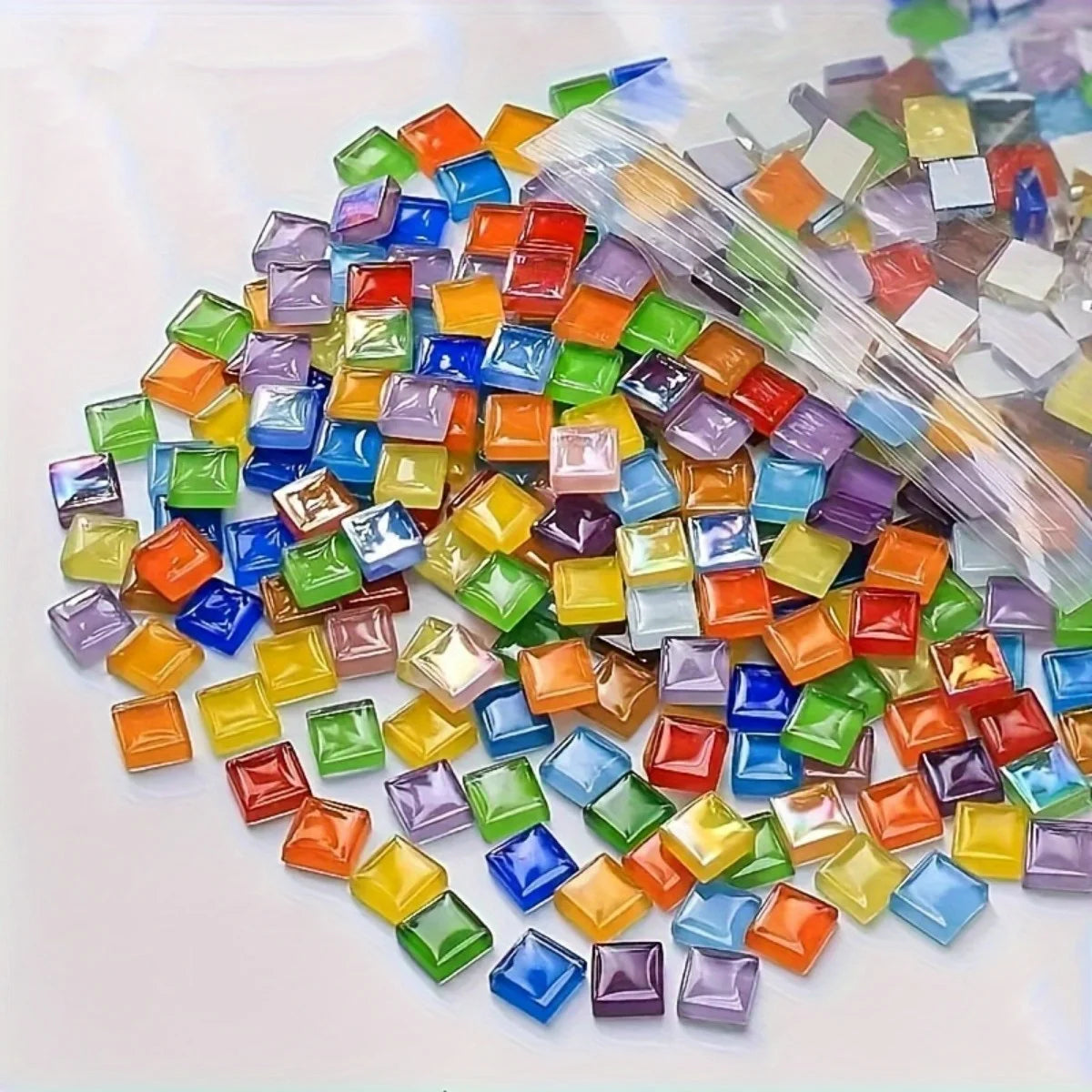 450pcs Crystal Glass Mosaic Tiles – DIY Glitter Craft Supplies Glass Mosaic Tiles Nixie