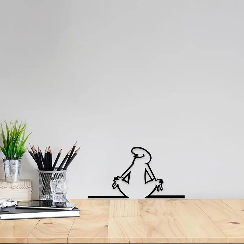 Line Figure Modern Metal Wall Art Poster – Easy Hang Decor Metal Wall Art Nixie
