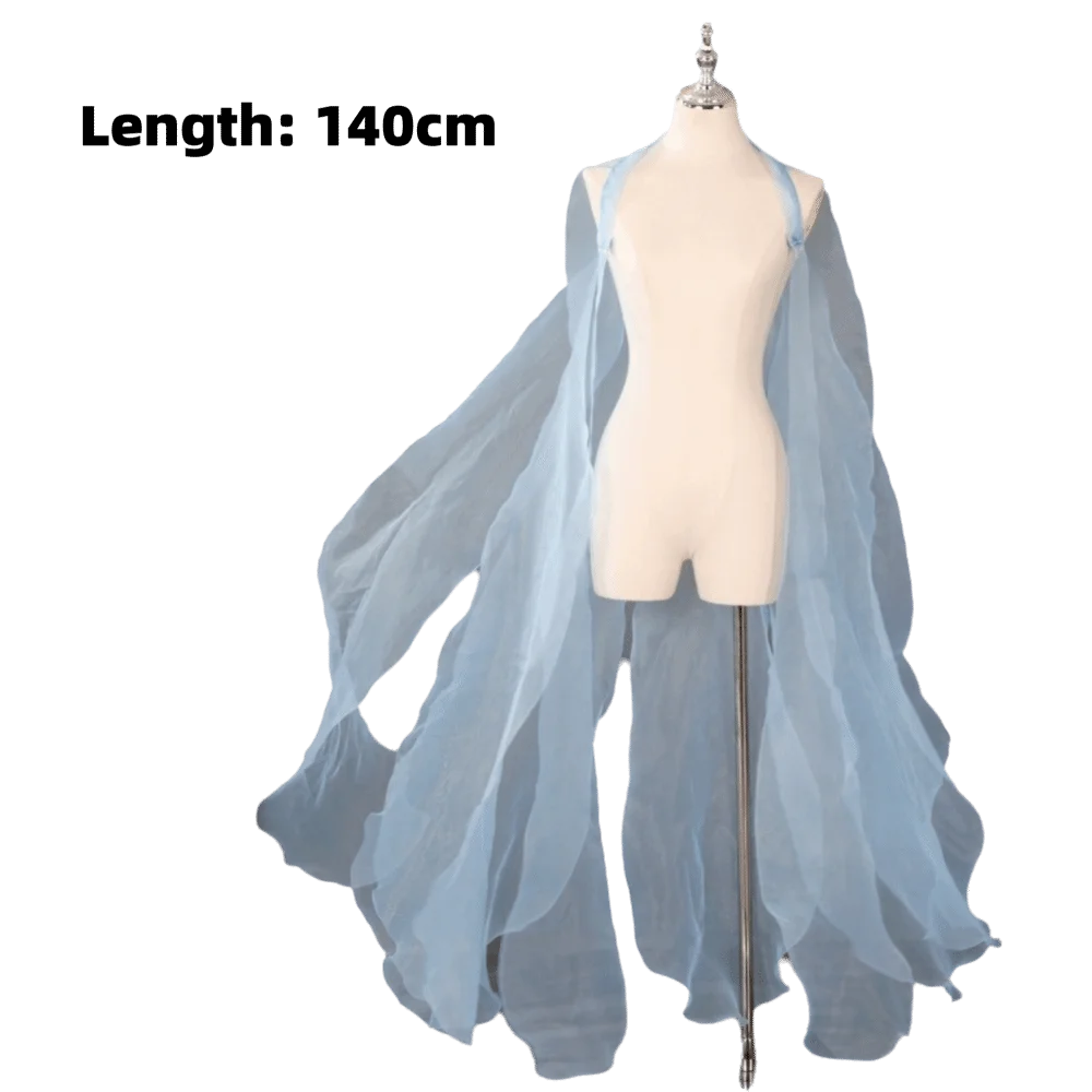 Organza Fairy Dance Cape Ancient-Style Cloak with Shoulder Strap Dance Costume Cape Nixie