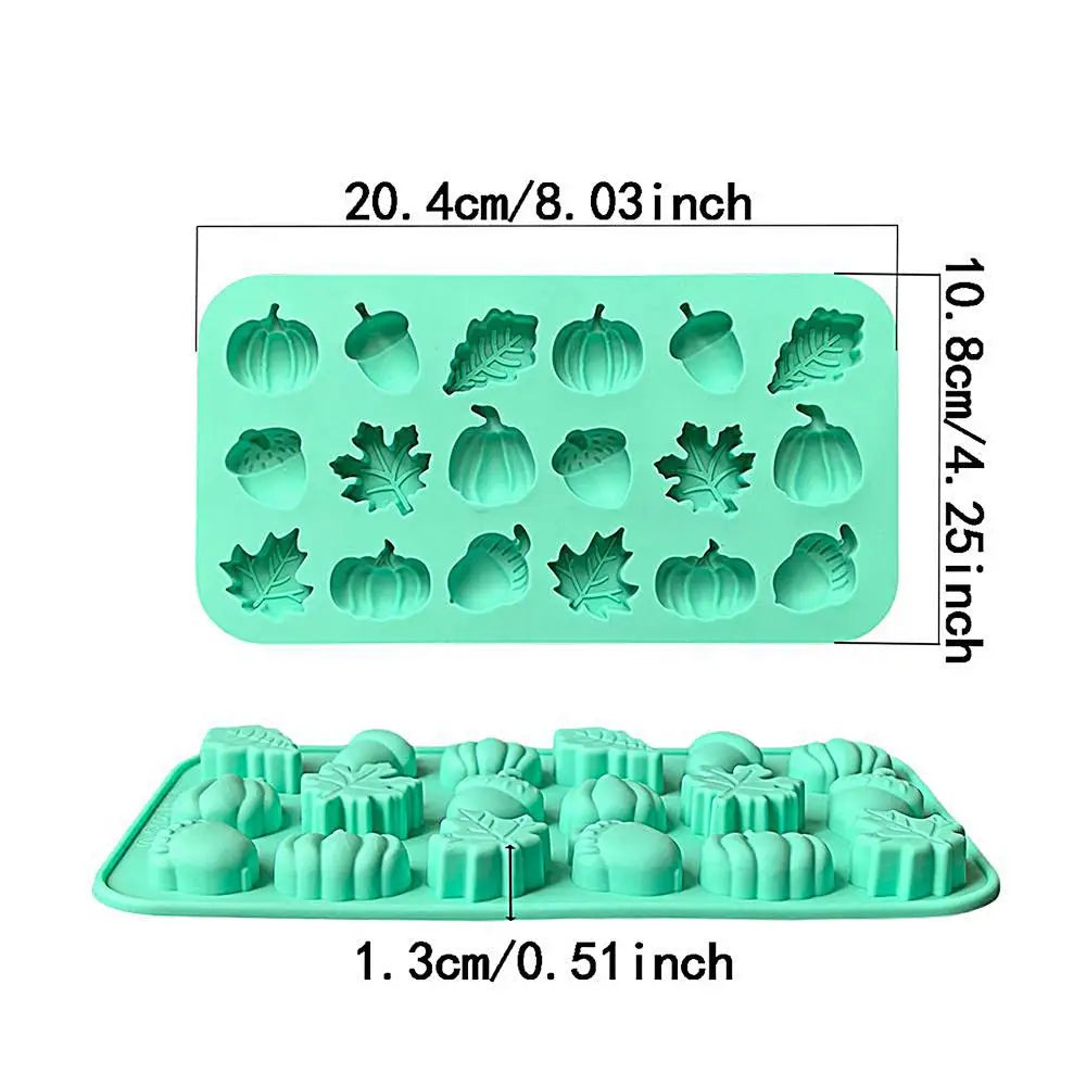 18-Cavity Autumn Harvest Silicone Mold – Chocolate & Resin Silicone Baking Mold Nixie Blue