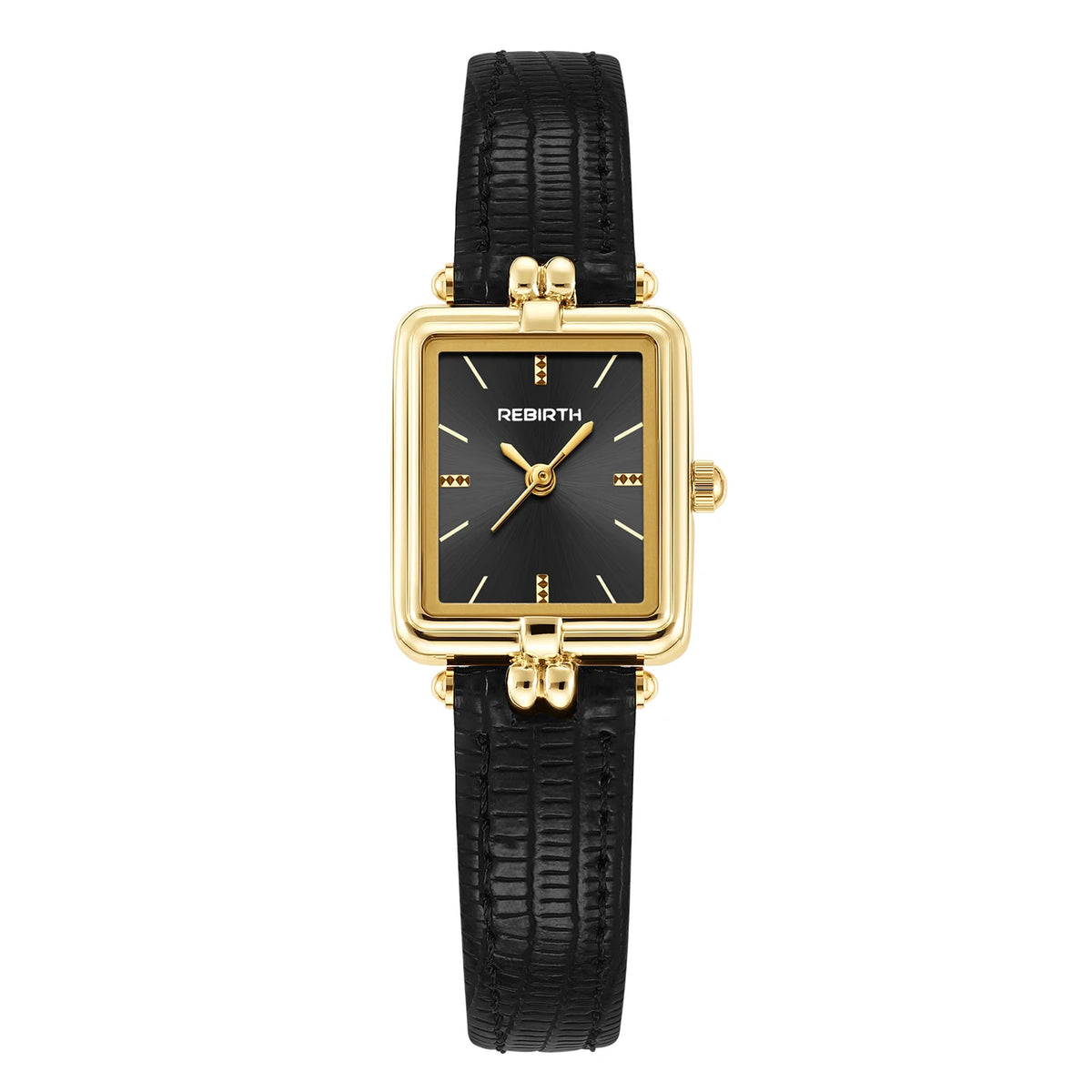 REBIRTH Roman Scale Quartz Watch | Leather Band Minimalist Quartz Wrist Watch Nixie black