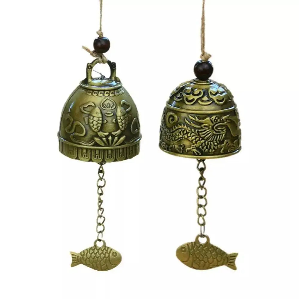 Handmade Dragon & Fish Temple Wind Bell – Retro Wall Décor