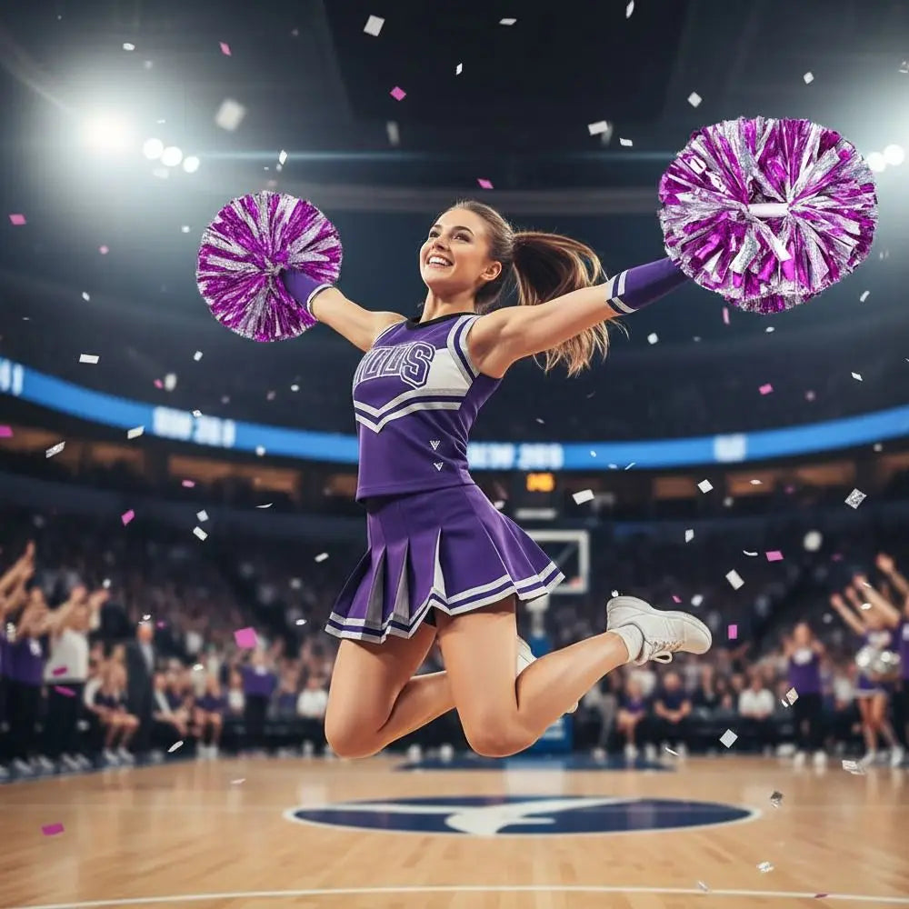 Cheerleader Pom Poms 30x37cm Multicolor Dance Props – Double Handle