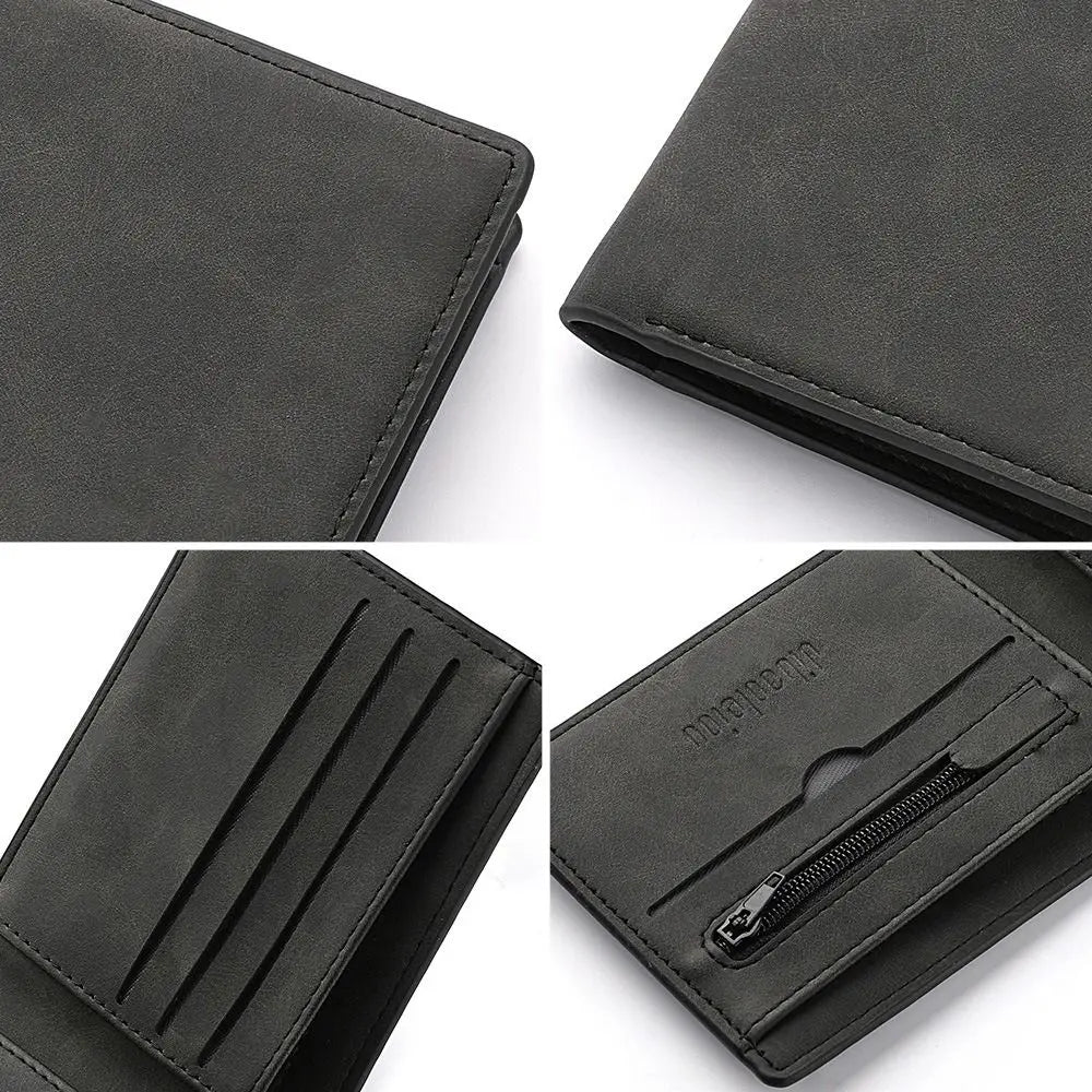 Men's PU Leather Bifold Wallet – Multi-Card Slot Slim Purse Men's Bifold Wallet Nixie