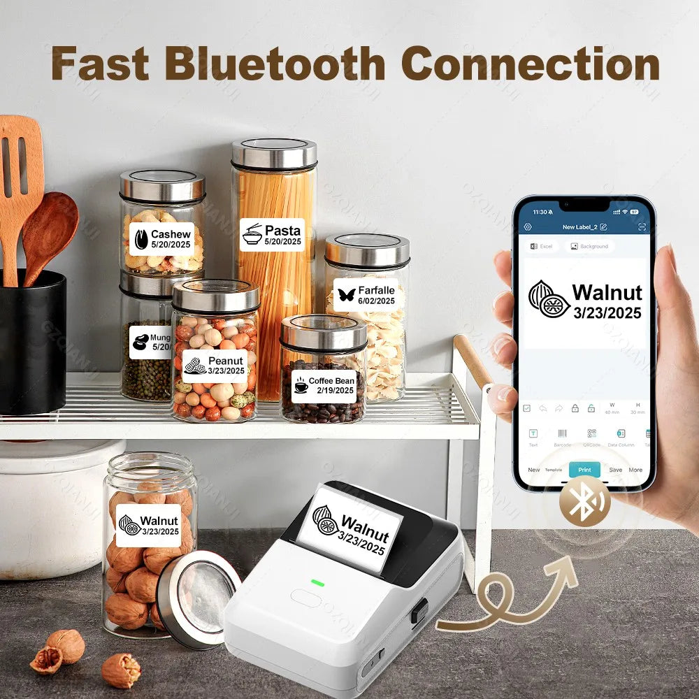 3CKMZONE P2 Mini Bluetooth Thermal Label Printer – Inkless