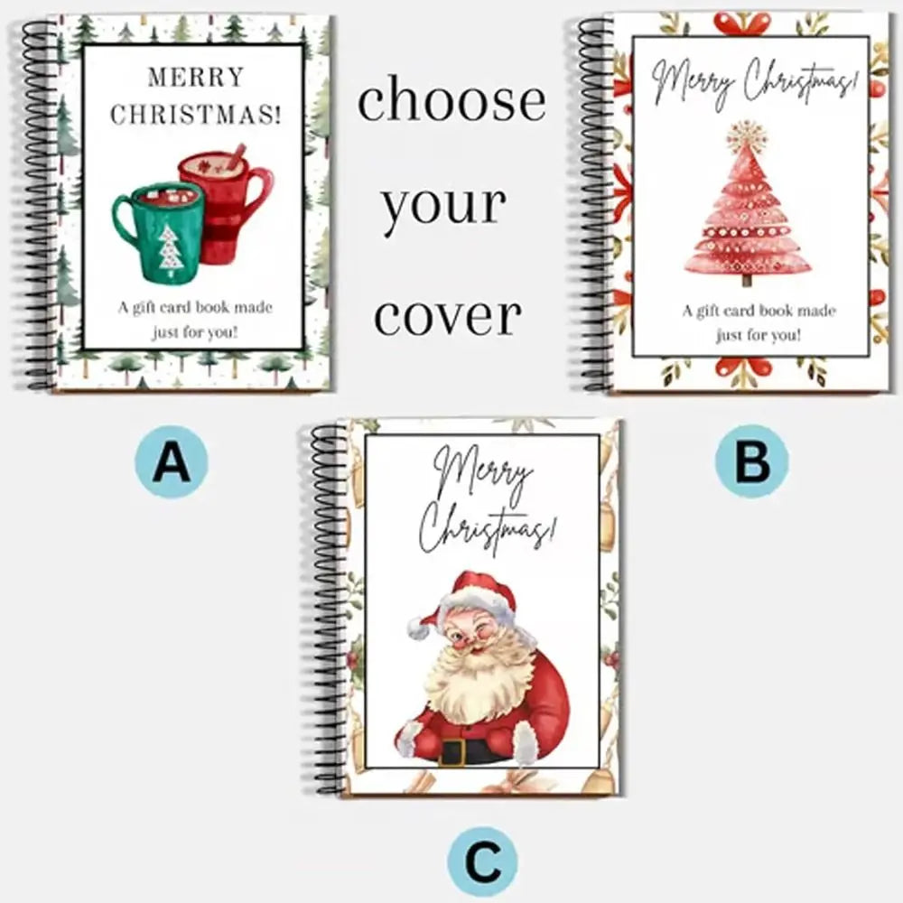 Spiral-Bound Christmas Gift Card Book & Greeting Organizer Gift Card Organizer Nixie