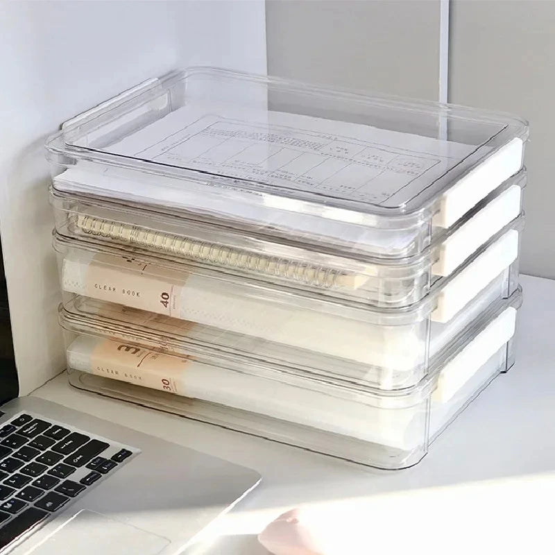 Acrylic Desktop A4 Document Paper Storage Organizer Box