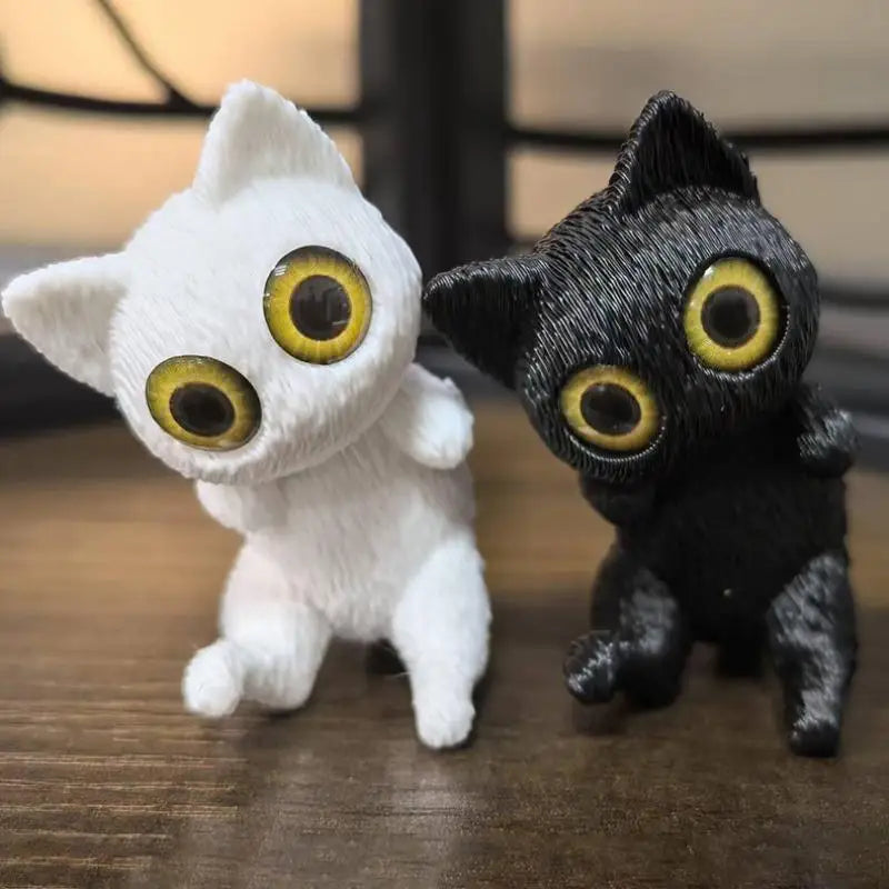 3D Printed Mini Black Cat Figurines Set of 5 – Home Décor Statues Decorative Figurines Nixie