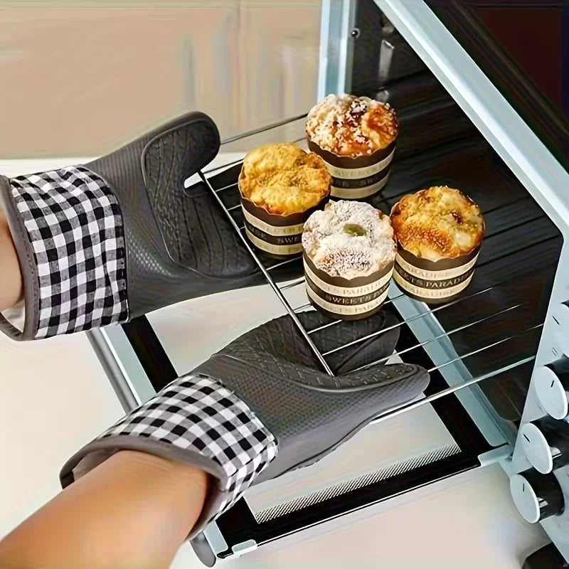 Silicone Kitchen Gloves Non-Slip Heat Resistant 1pc/2pcs Silicone Oven Gloves Nixie