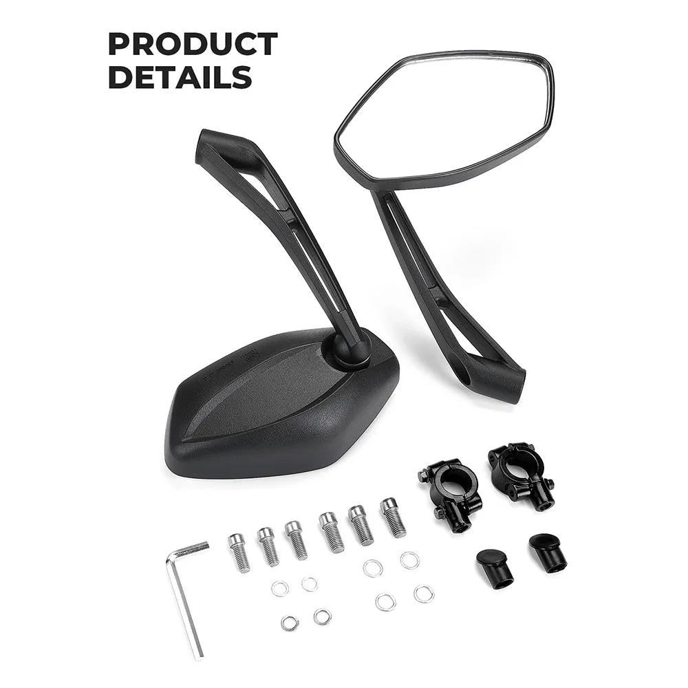 Emark Motorcycle Side Mirrors Universal 7/8'' Clamp ATV Scooter Motorcycle Side Mirrors Nixie